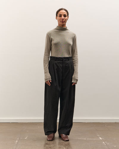 Black Crane Crinkled Trousers, Black