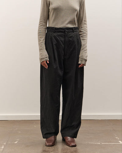 Black Crane Crinkled Trousers, Black