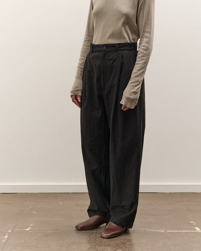 Black Crane Crinkled Trousers, Black