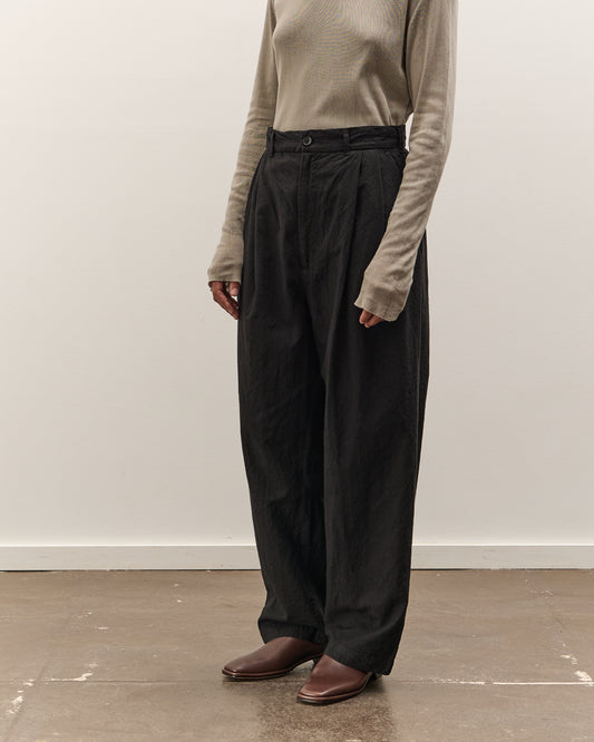 Black Crane Crinkled Trousers, Black
