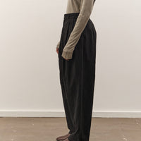 Black Crane Crinkled Trousers, Black