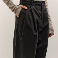 Black Crane Crinkled Trousers, Black