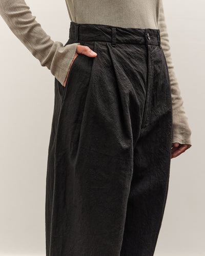 Black Crane Crinkled Trousers, Black