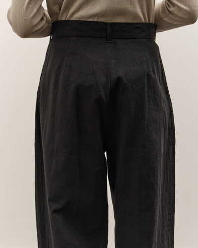 Black Crane Crinkled Trousers, Black