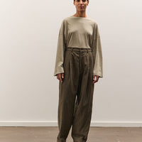 Black Crane Crinkled Trousers, Charcoal