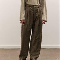 Black Crane Crinkled Trousers, Charcoal