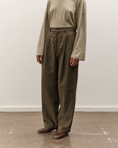 Black Crane Crinkled Trousers, Charcoal