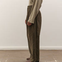 Black Crane Crinkled Trousers, Charcoal