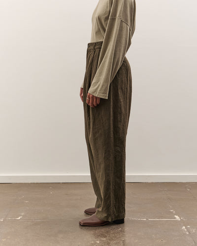 Black Crane Crinkled Trousers, Charcoal