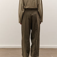 Black Crane Crinkled Trousers, Charcoal