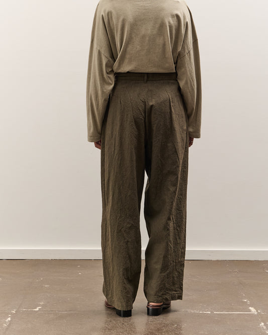 Black Crane Crinkled Trousers, Charcoal