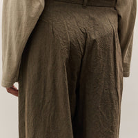 Black Crane Crinkled Trousers, Charcoal