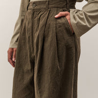 Black Crane Crinkled Trousers, Charcoal