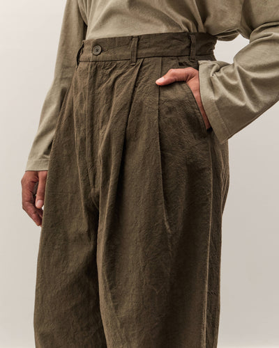 Black Crane Crinkled Trousers, Charcoal