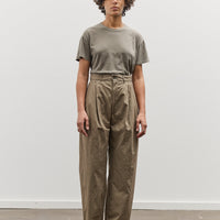 Black Crane Crinkled Wide Trouser, Mud