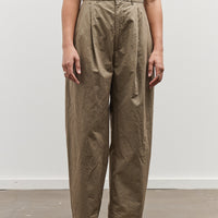 Black Crane Crinkled Wide Trouser, Mud