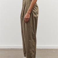 Black Crane Crinkled Wide Trouser, Mud
