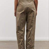 Black Crane Crinkled Wide Trouser, Mud