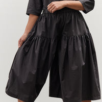 Black Crane Gathered Culottes, Black