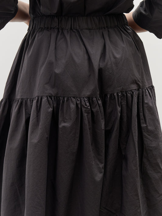Black Crane Gathered Culottes, Black