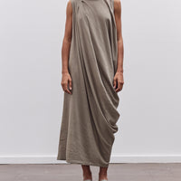 Black Crane Greek Column Dress, Cement