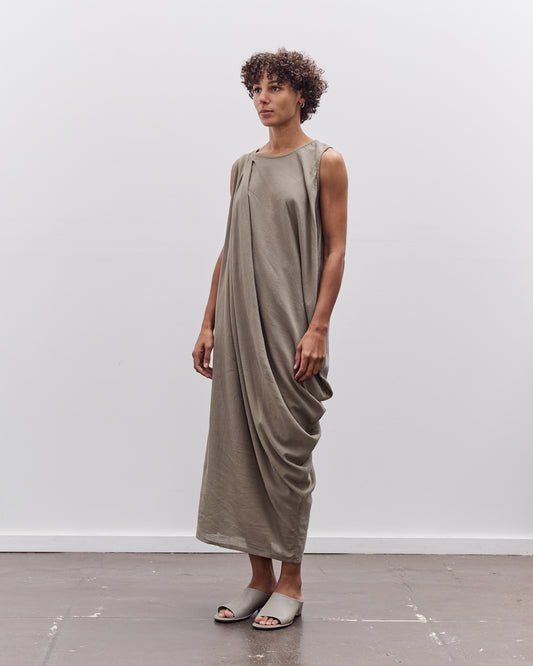 Black Crane Greek Column Dress, Cement