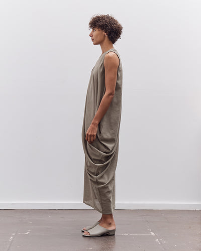 Black Crane Greek Column Dress, Cement