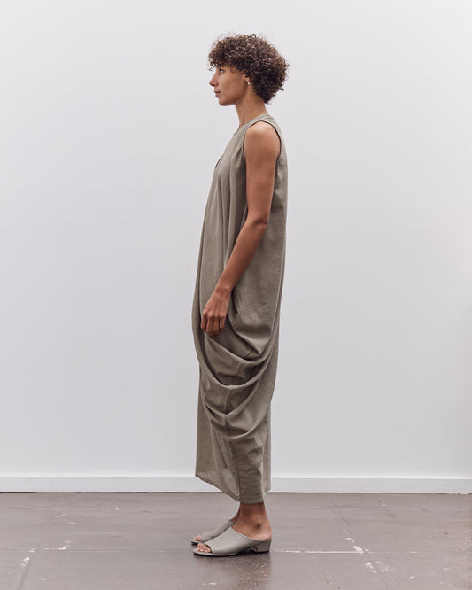 Black Crane Greek Column Dress, Cement