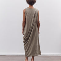 Black Crane Greek Column Dress, Cement