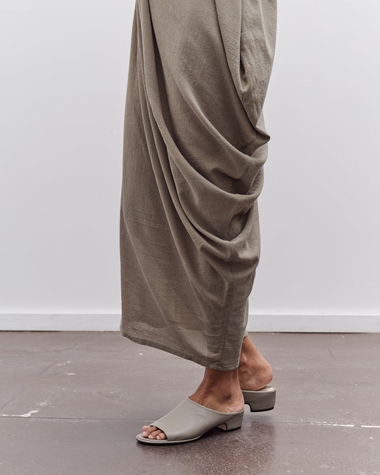 Black Crane Greek Column Dress, Cement