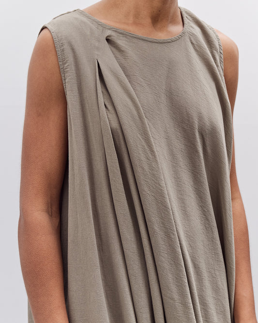 Black Crane Greek Column Dress, Cement