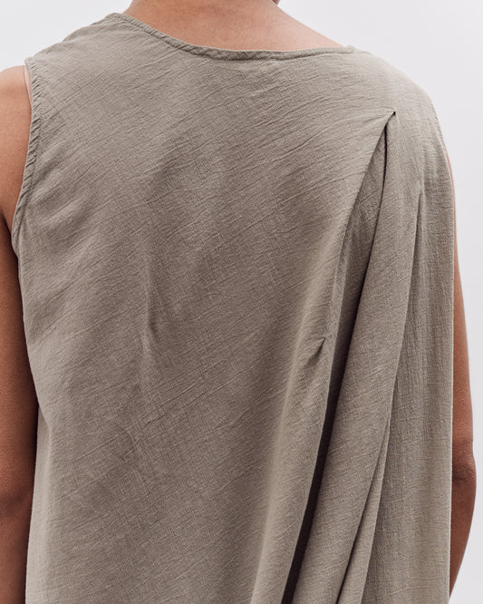 Black Crane Greek Column Dress, Cement