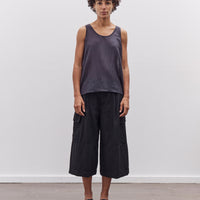 Black Crane Loose Tank Top, Navy