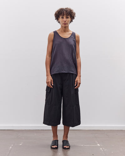 Black Crane Loose Tank Top, Navy