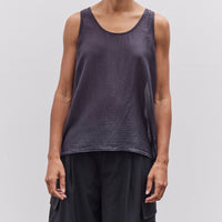 Black Crane Loose Tank Top, Navy