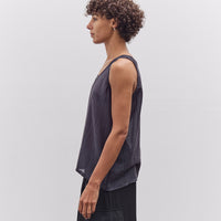 Black Crane Loose Tank Top, Navy
