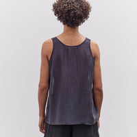 Black Crane Loose Tank Top, Navy