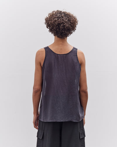Black Crane Loose Tank Top, Navy
