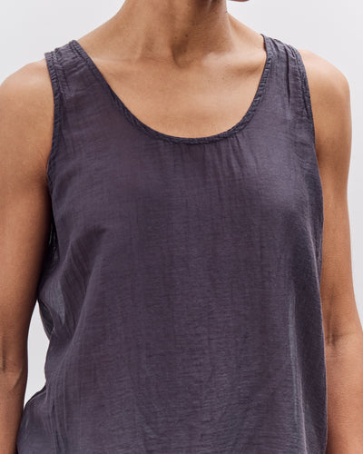 Black Crane Loose Tank Top, Navy