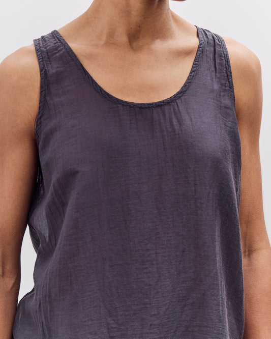 Black Crane Loose Tank Top, Navy