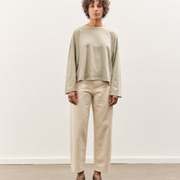 Black Crane Wide Long Sleeve Tee, Limestone