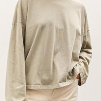 Black Crane Wide Long Sleeve Tee, Limestone