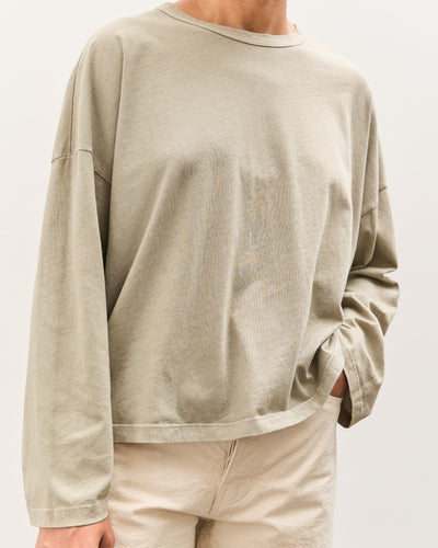 Black Crane Wide Long Sleeve Tee, Limestone