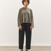 Black Crane Wide Long Sleeve Tee, Slate