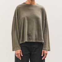Black Crane Wide Long Sleeve Tee, Slate