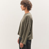 Black Crane Wide Long Sleeve Tee, Slate