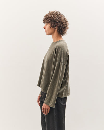 Black Crane Wide Long Sleeve Tee, Slate