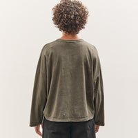 Black Crane Wide Long Sleeve Tee, Slate