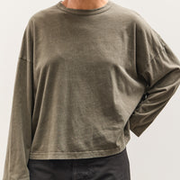 Black Crane Wide Long Sleeve Tee, Slate