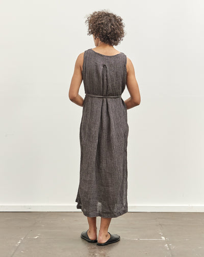 Black Crane Obi Dress, Grey Navy